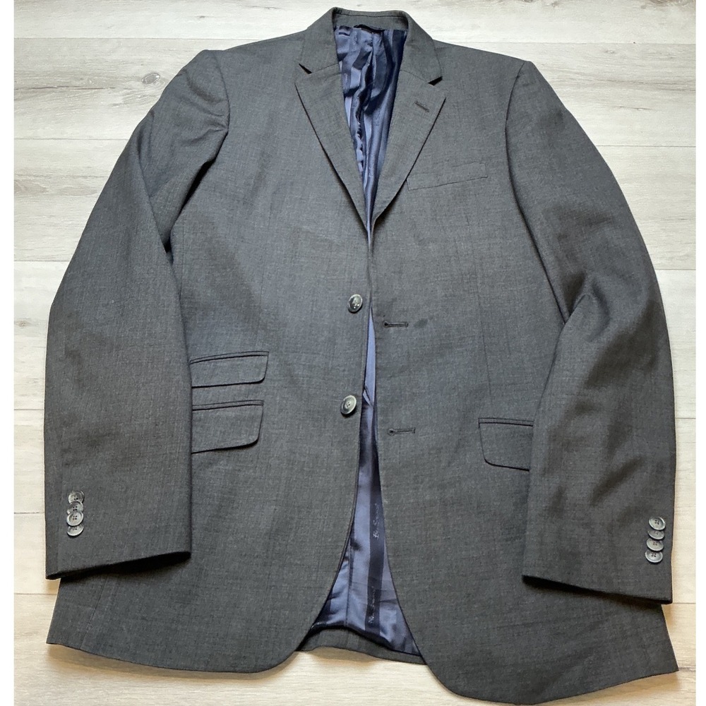 Ben Sherman Blazer Suit Jacket Mens 38L Charcoal Grey PreLoved‎